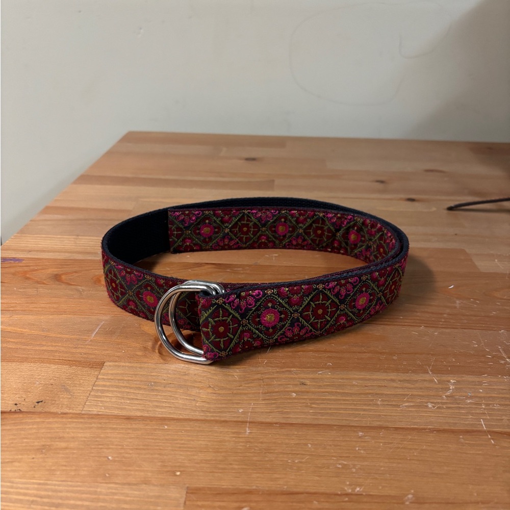 Hand Crafted Pink and Black Ornate Belt